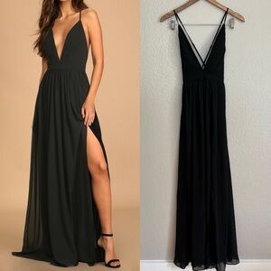 NWOT Ballroom Bliss Black Pleated Maxi Dress